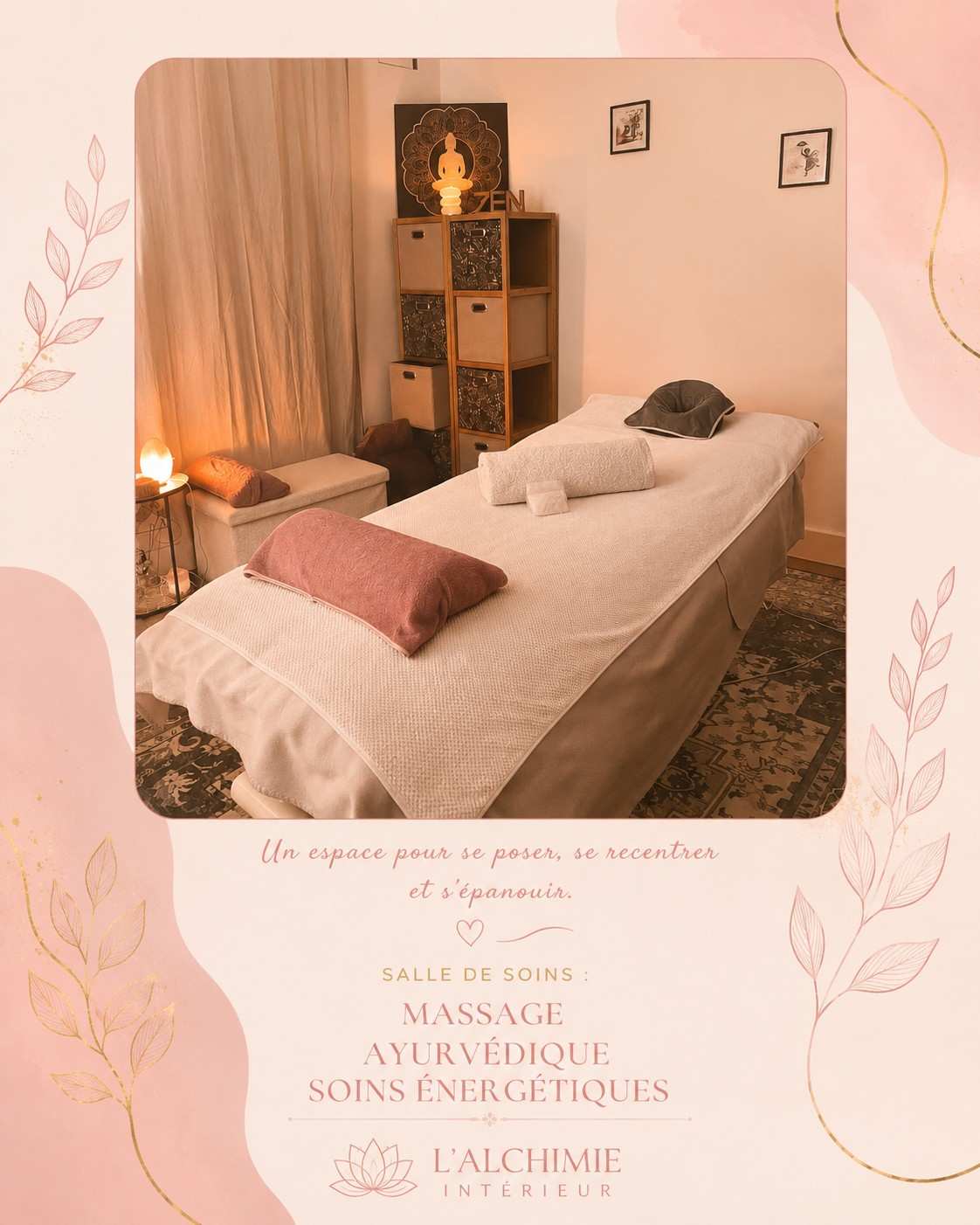 Salle de soins apaisante et zen