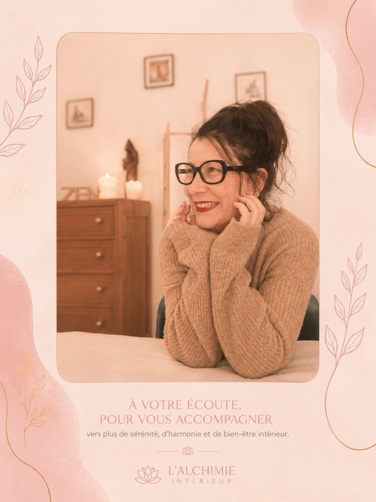 Femme souriante en pull beige