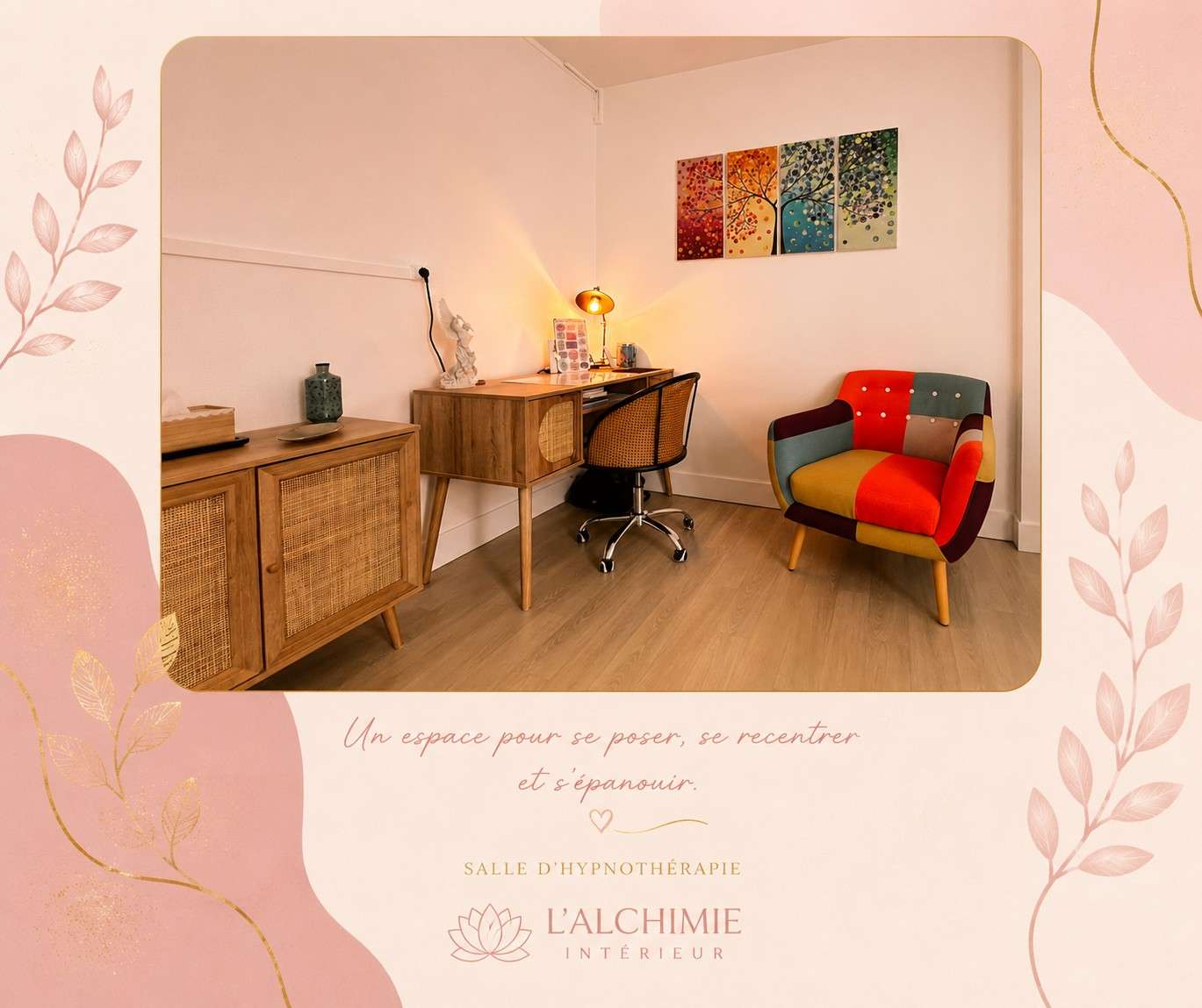 Espace de travail apaisant chaleureux